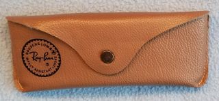 Vintage Ray Ban Sunglasses Tan Hard Case Faux Leather Bausch & Lomb Protect Orig