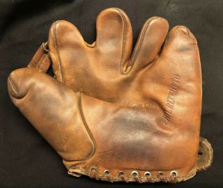 Vtg 1940’s Phil Rizzuto Ok Mfg.  Baseball Glove Mitt Rare Stub Finger Model 732