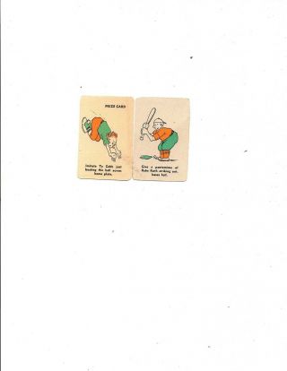 2 Unidentified Whitman Stunts Rare Puzzle Backs Babe Ruth Ty Cobb Old Card Stock
