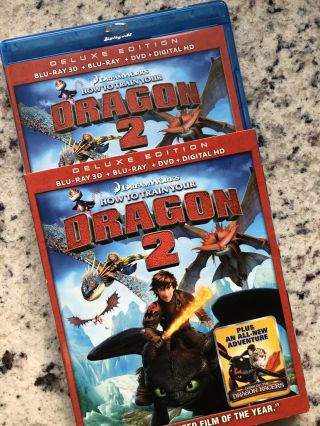 How To Train Your Dragon RARE 3D Blu - ray DVD 5 Disc Set slipcovers TONS 2