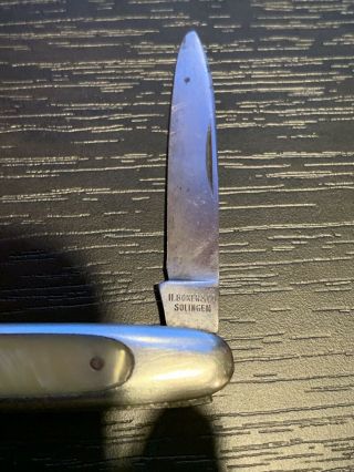 Rare Antique H.  Boker Co 2 Blade Stainless Pen Knife - Germany 2