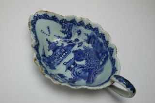 Antique 18th/19th Century Chinese Blue And White Porcelain Sauce Boat