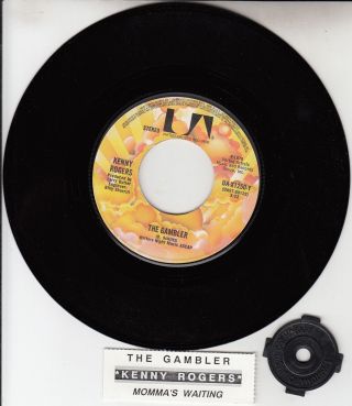 Kenny Rogers The Gambler 7 " 45 Rpm Vinyl Record,  Juke Box Title Strip Rare