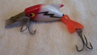 Vintage Heddon Firetail Sonic Lure 6/018/19pots Red White