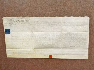 1808 Grantham Lincolnshire Castle Gate Georgian Vellum Deed Document Indenture