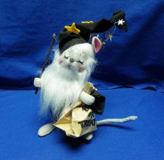 Vintage Annalee Halloween 6 " Grey Wizard Mouse 1993