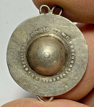 Very Rare Roman Military Silver Shield Pendant Ca 200 - 300 Ad 2.  8gr 34.  3mm