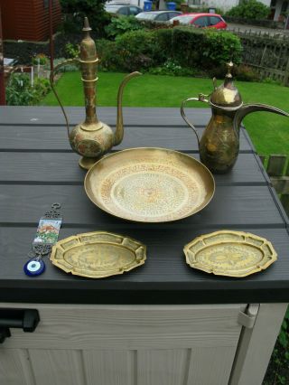 Antique Brass Coffee Pot,  Plate,  Trays,  Coffee Pot