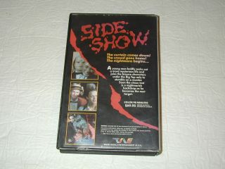 SIDE SHOW 1986 TRANS WORLD HORROR SLASHER BLOOD GORE 1987 VHS RARE HTF OOP 2