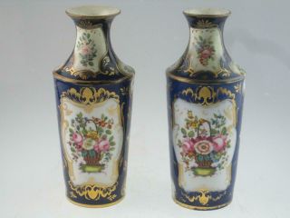 Antique 19th Century Rockingham Style Porcelain Vases Circa 1830