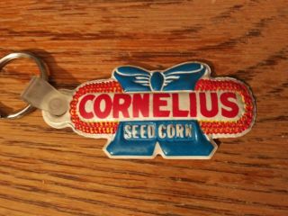 Rare Vintage 1950s Cornelius Seed Corn Key Chain Sign Old Farm Cow Pig Tractor