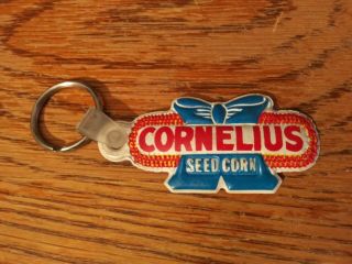 RARE Vintage 1950s Cornelius Seed Corn Key Chain Sign Old Farm Cow Pig Tractor 3