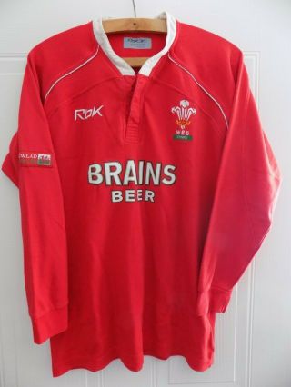Retro Rare Wru Reebok Mens Wales Cymru Rugby Union Retro Jersey Shirt Red Home