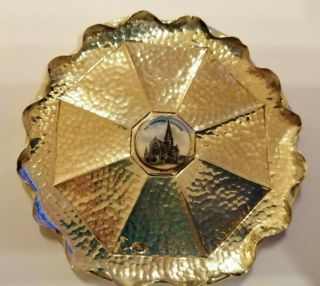 1904 Arts & Crafts Style Sterling Silver Glasgow Cathedral Dish - 30 Gms