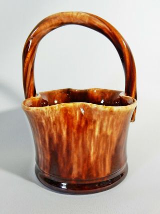 Antique Art Deco Newtone Pottery Sydney Australian Basket Vase Flower Bowl Pot