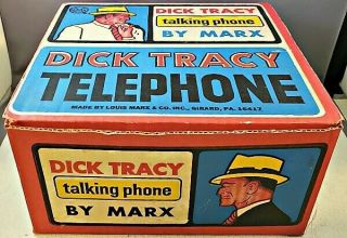Rare Boxed Vintage Dick Tracy Talking Telephone By Marx Nr