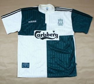 Liverpool 1995 1996 Away Shirt Ultra Rare Adidas Carlsberg (xl)