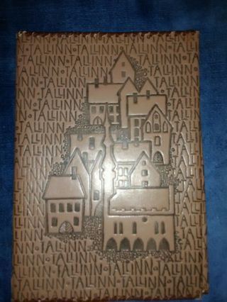 Tallinn Estonia Handmade Leather Holy Bible Cover Hand Tooled Embossed Rare 