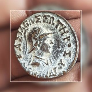 Indo Greek Menander Taxila Governor Old Antique Bronze Coin