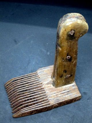 Antique,  Hand Made Wool Comb Or Carder.  Wood Handle,  Steel Blades