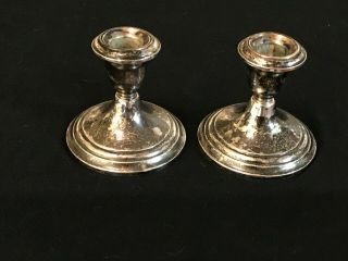 Gorham Vintage Sterling Silver Weighted Candle Holders (set Of 2)