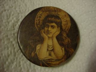 Antique Victorian - - Naughty Girl Hidden View - - Pocket Mirror