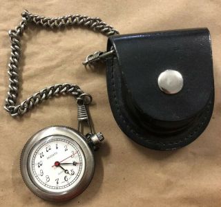 Pocket Watch By Bazzato With Black Case And Chain D20 Needs Battery
