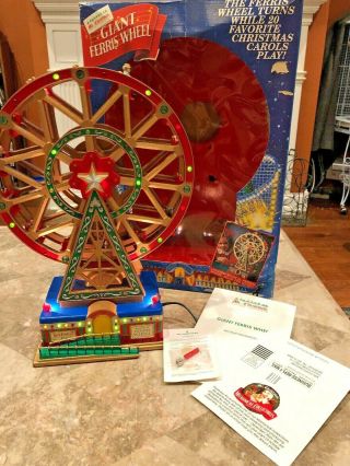 Rare 1994 Mr Christmas Giant Ferris Wheel Lights Music Plays 20 Songs Carols