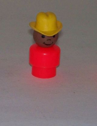 Vintage Rare Aa Red Cowboy Little People Fisher Price No Known Set