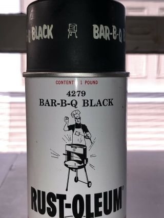 Vintage Rustoleum Spray Paint Can Bbq Black Ultra Rare 1967 60s Krylon