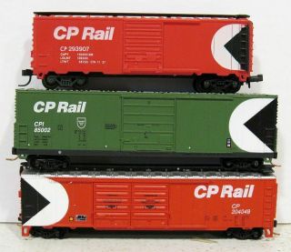 3 N Scale Atlas Canadian Pacific Box Cars Knuckle Couplers Rare.  Scroll Dow