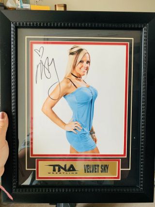Rare Velvet Sky Tna Impact Wrestling Signed Plaque Wwe Divas Knockouts