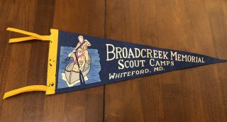 Broad Creek Memorial Scout Camps Pennant Rare Find
