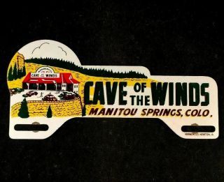 Vintage Cave Of The Winds License Plate Topper Rare Old Advertising Sign 1950s