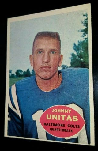 1960 Topps Johnny Unitas Exmt - Nrmt Hof 1 Very Rare Baltimore Colts