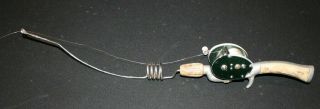 Vintage Stub - Caster Brand Ice Fishing Rod With Reel -