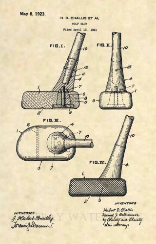 Official Golf Putter Us Patent Art Print - Vintage Golf Club - Antique 365