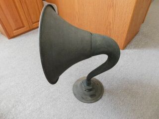 Vintage Atwater Kent Horn Speaker Model H Copper Label Army Green No Dents Rare