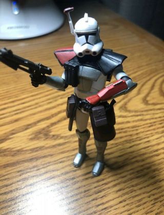 Star Wars Tcw Arc Troopers Red Clone Commander Hammer Loose Rare From Battlepack