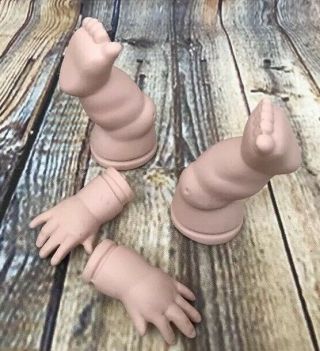 Vintage Porcelain Small Chubby Baby Doll Arms 2 1/4” Legs 3 1/2” Parts Repair