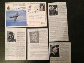 Rare Raf Battle Of Britain Fdc,  Signed By 4 Ww2 Pilots & Stalag Luft Iii Pow