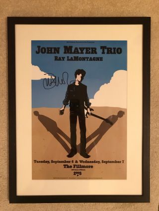 Rare John Mayer Trio Autographed Poster 19” X 13”