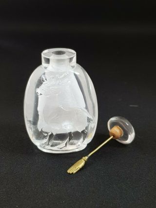 Rare Chinese Carved Rock Crystal Snuff Bottle