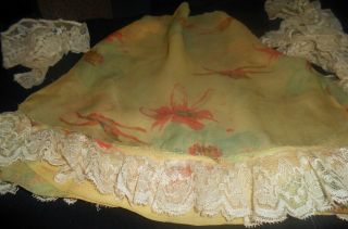 High End Quality Vintage 1920s Silk Chiffon Lace Flounce