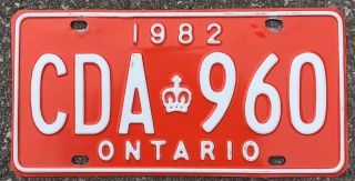 Authentic Rare 1982 Diplomatic Ontario License Plate Canada Government
