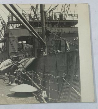 Rare Antique Vtg Early 1910s WWI COALING USS OHIO Naval Photograph Navy RPPC 3