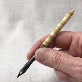 Antique Dip Pen Turned Bone John H.  Simon’s College Pen Philadelphia Nib