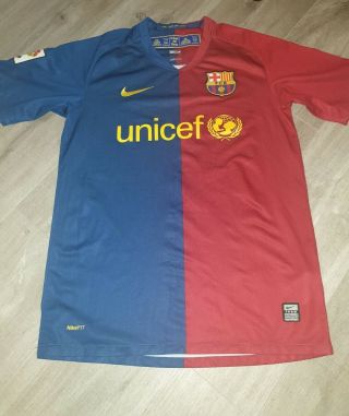 Rare Fc Barcelona Home Shirt 2008/2009 Size S 173cm