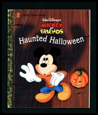 " Mickey And Friends Haunted Halloween " Disney Little Golden Book Rare 1st Ed