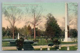 National Cemetery Civil War Graves Baton Rouge Louisiana Rare Antique 1910s